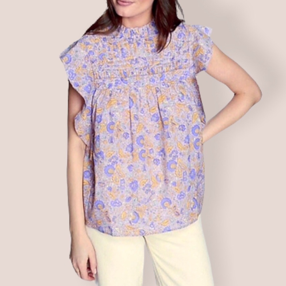 Love the Label Printed Smocked Top